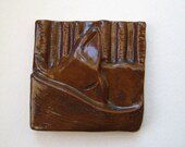 Sleeping Fox Ceramic Art Tile