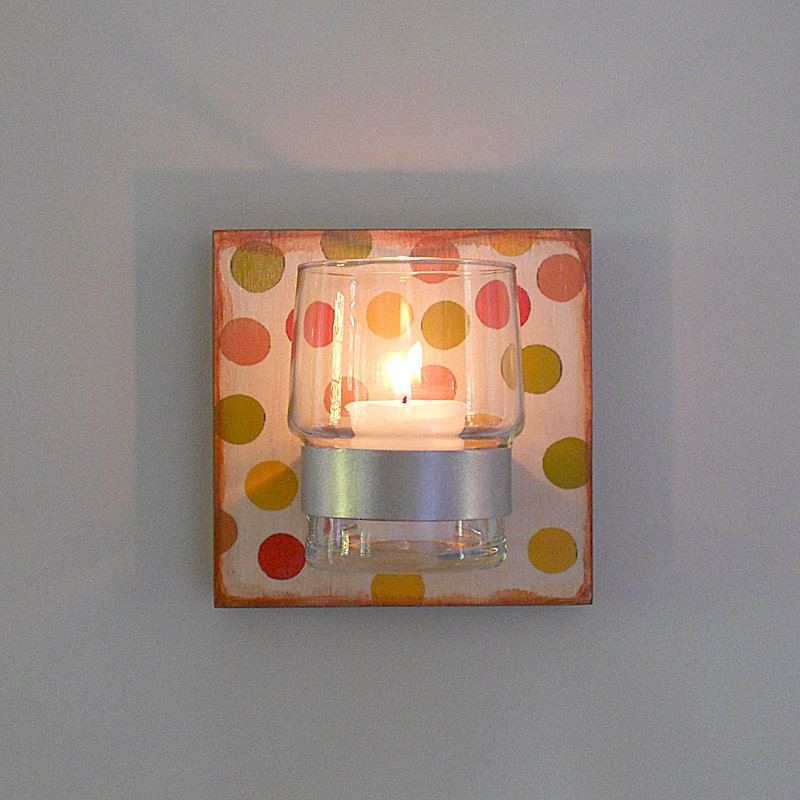 Candle Holder  Wall Decor Flower Vase CIRCUS: retro colorful circle wall mount geometric green yellow modern