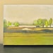 Trees on the Horizon Painting.12x9 Original Art Acrylic Green Blue Brown red tile studio