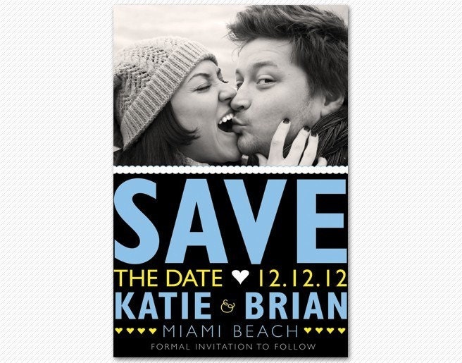 Save The Date Bright and Bold Wedding Card or Magnet