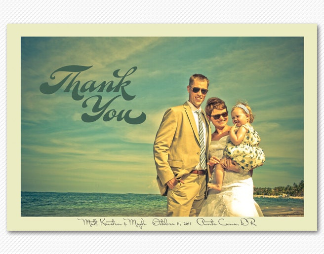 Wedding Thank You Card or Magnet - Modern Script