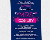Printable Bridal Shower Invitation Soon to be MRS Sweet Banner Pick Your Color, Custom, Personalized DIY Digital File