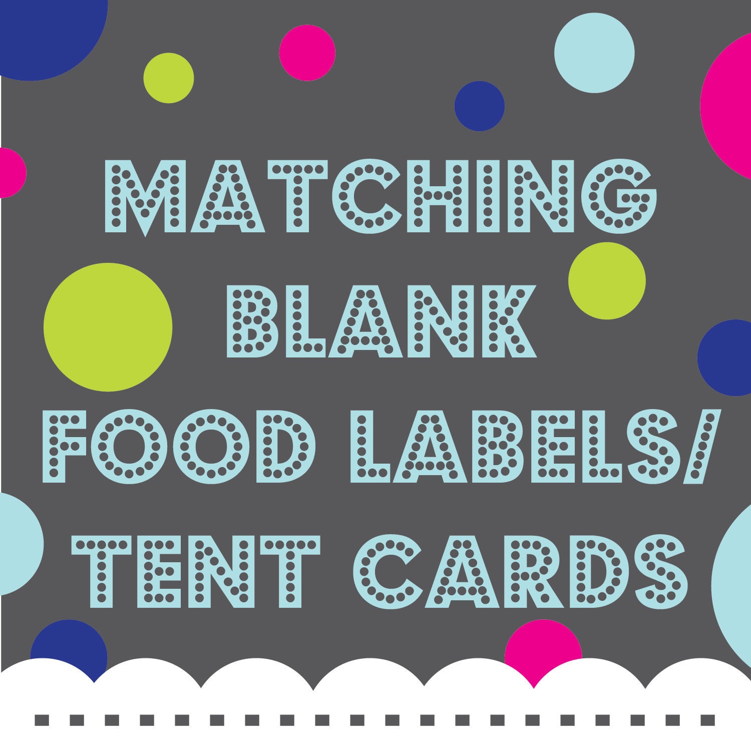 Printable Blank Food Labels Buffet Place Tent Cards to Match any Invitation Design from OhCreativeOne, DIY digital file