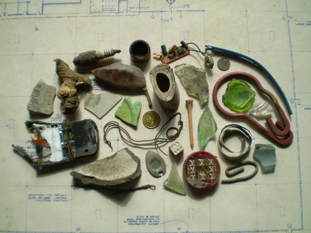 Found Objects - Salvaged Supplies for Assemblage, Altered Art or Mixed Media - Bone Metal Wood Ceramic Wire Glass