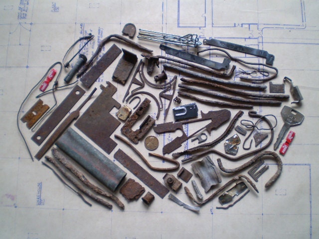 Lovely Rusty Metal Pieces - Found Objects for Assemblage, Jewelry or Altered Art - Industrial Salvage