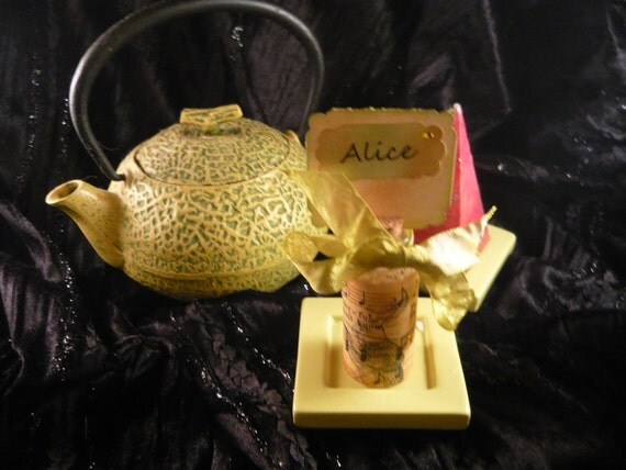 Place card bottles Alice in wonderland Rabbit on 1973 Music sheet set of 8