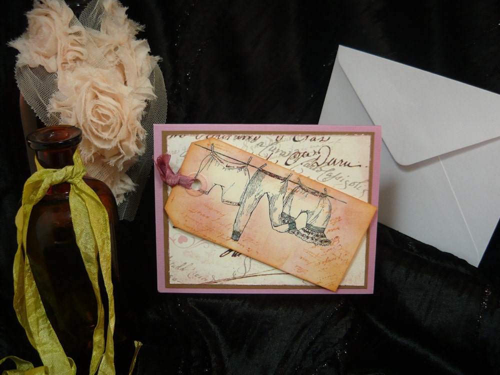 card with envelope Easter clothes line