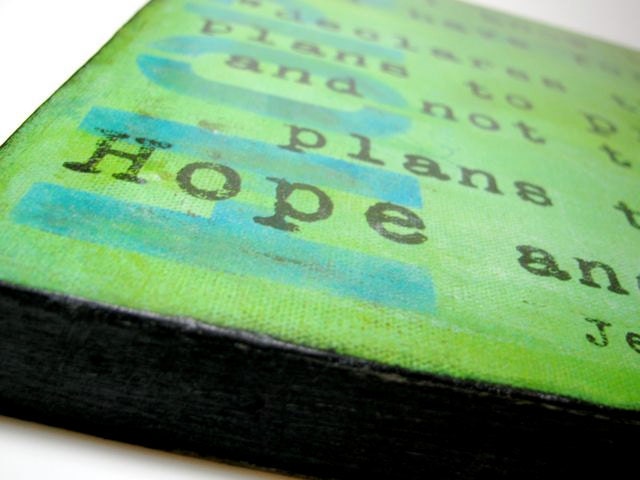 Hope Painting - Jeremiah 29:11 - Print Mounted on Wood