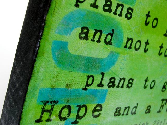 Hope Painting - Jeremiah 29:11 - Print Mounted on Wood