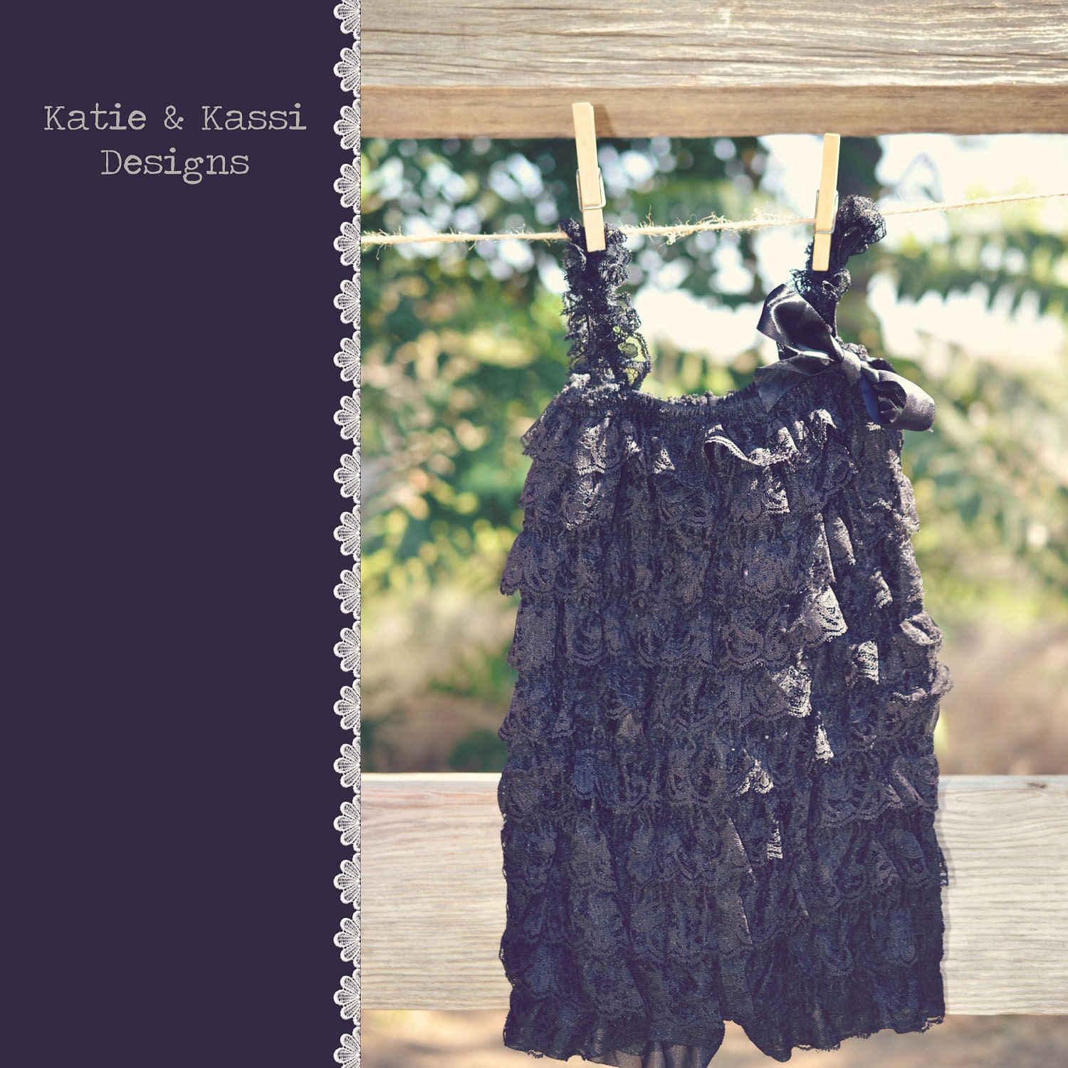 Black Ruffle Romper-Ready to Ship