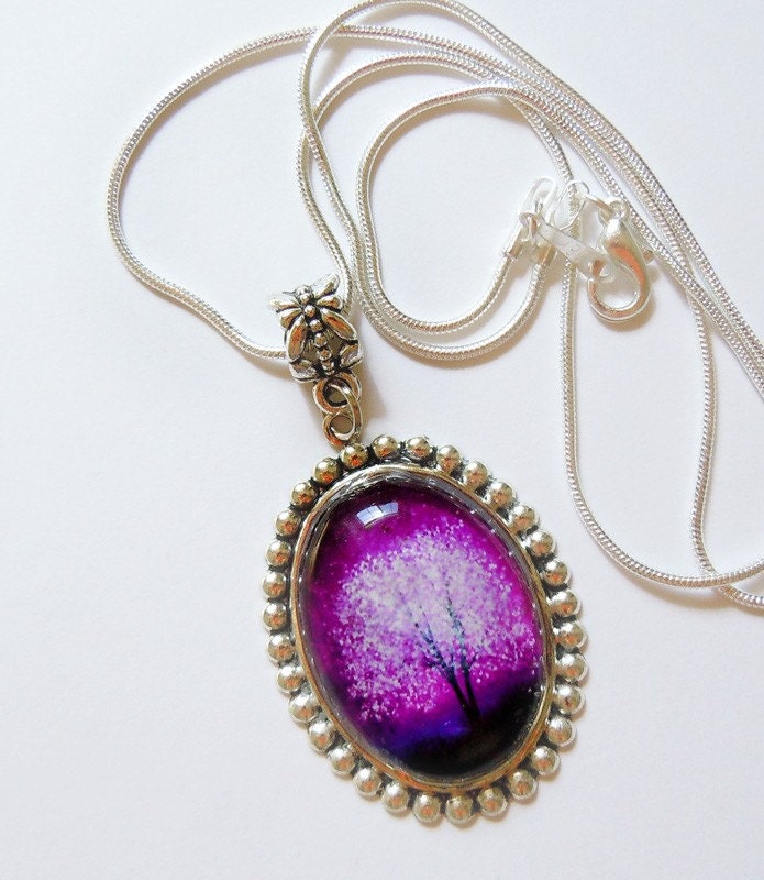 Violet Daze -- Wearable Art Cameo Necklace