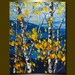 Original Autumn Birch Landscape Painting Oil on Canvas Textured Palette Knife Contemporary Modern Tree Art 16X20 by Willson