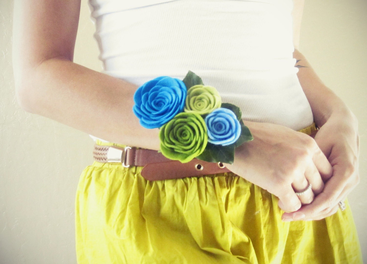 felt wrist corsage-pick your colors