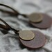 Small Circle Earrings Tags Antique Copper Brass Lever Backs Layered Discs Rounds Circles Tiny Delicate Dainty