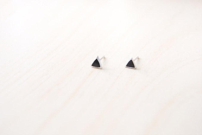 Mini Triangle Stud Earrings - Last Pair