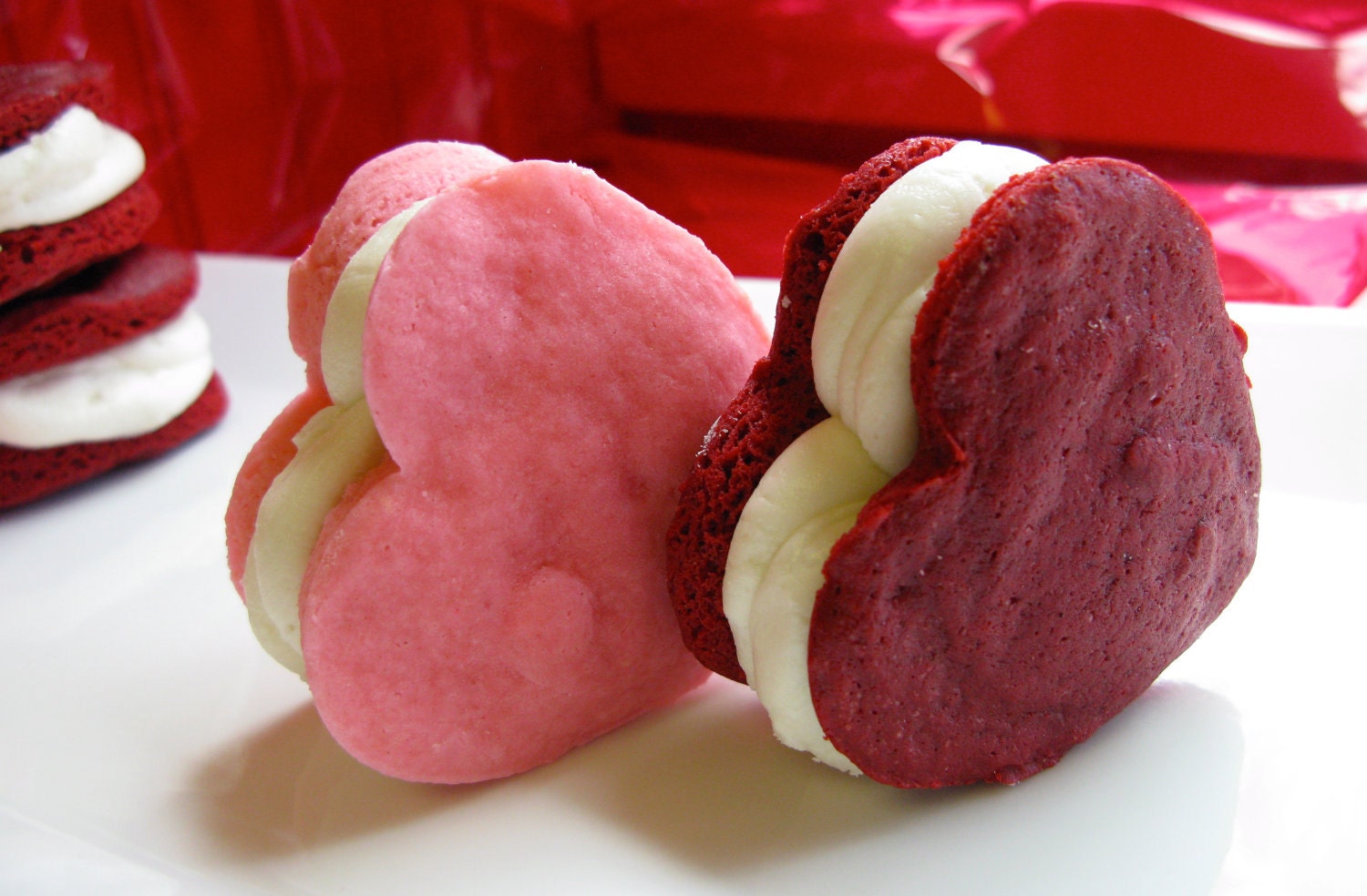 Southern Red and Pink Velvet Heart Whoopie Pies, featured on ' The Today Show'