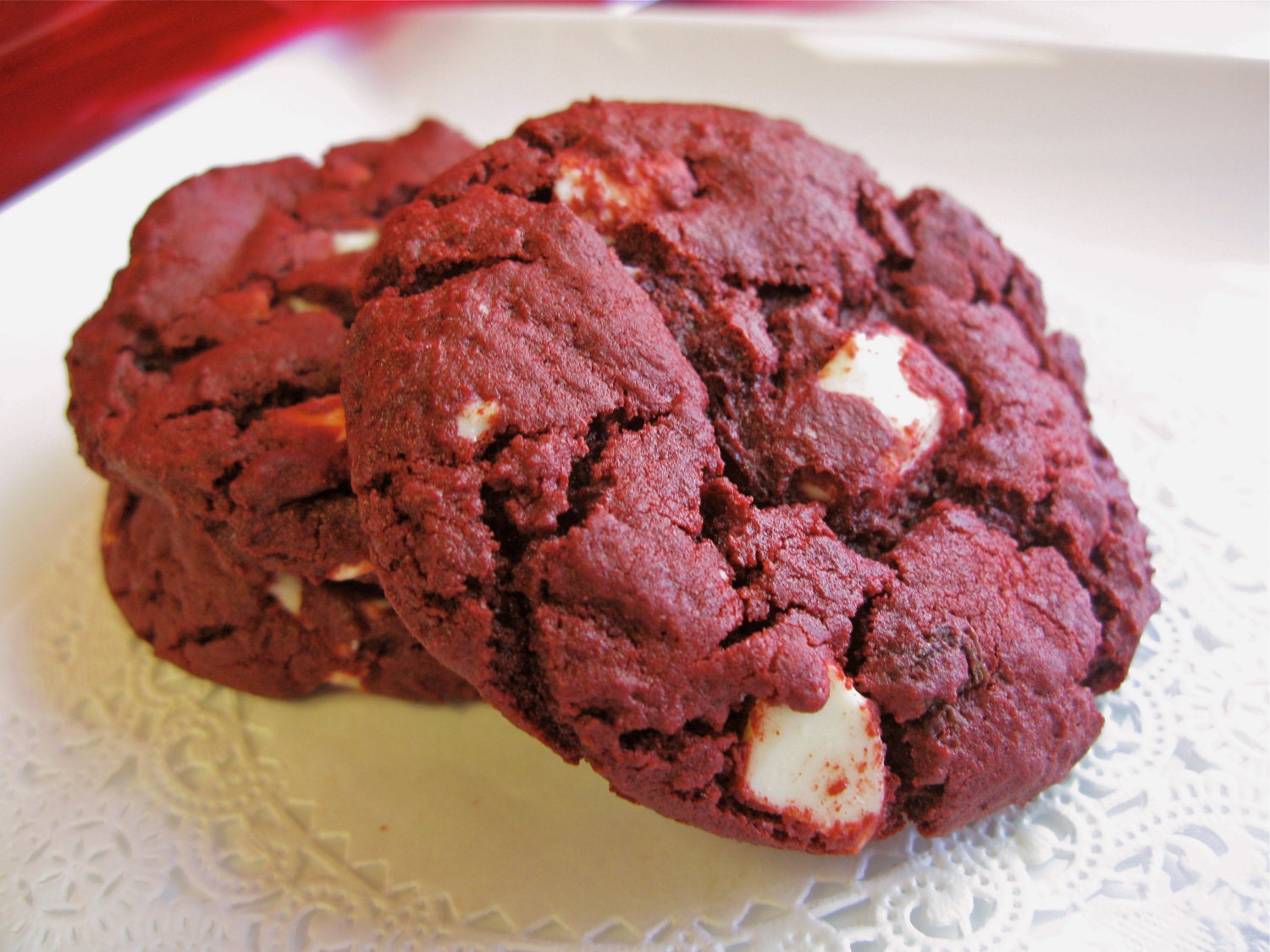 Red Velvet White Chocolate Cookies 1/2 dozen