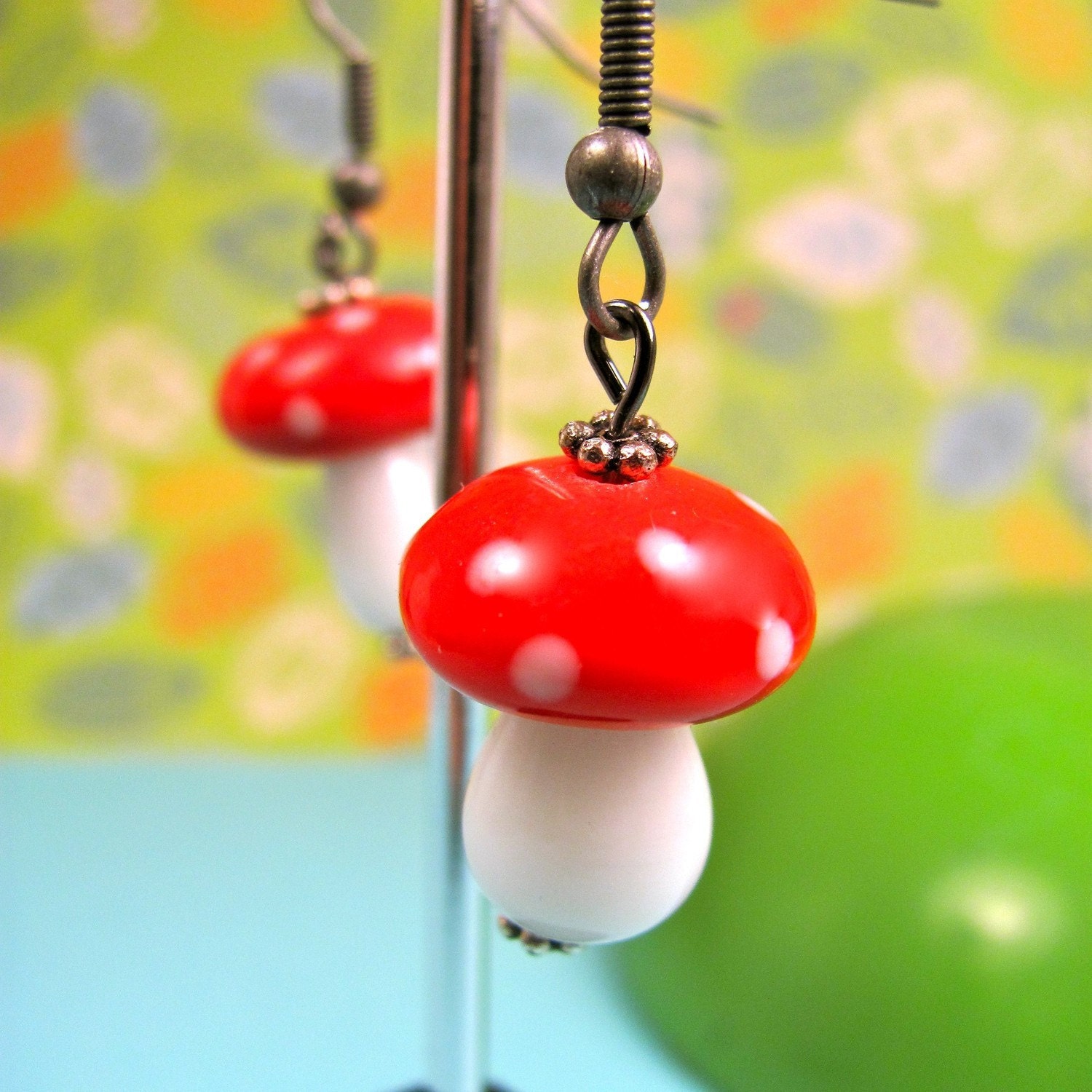 Red Mushroom Earrings