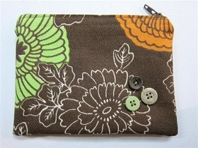 Brown Floral Pattern Coin Purse