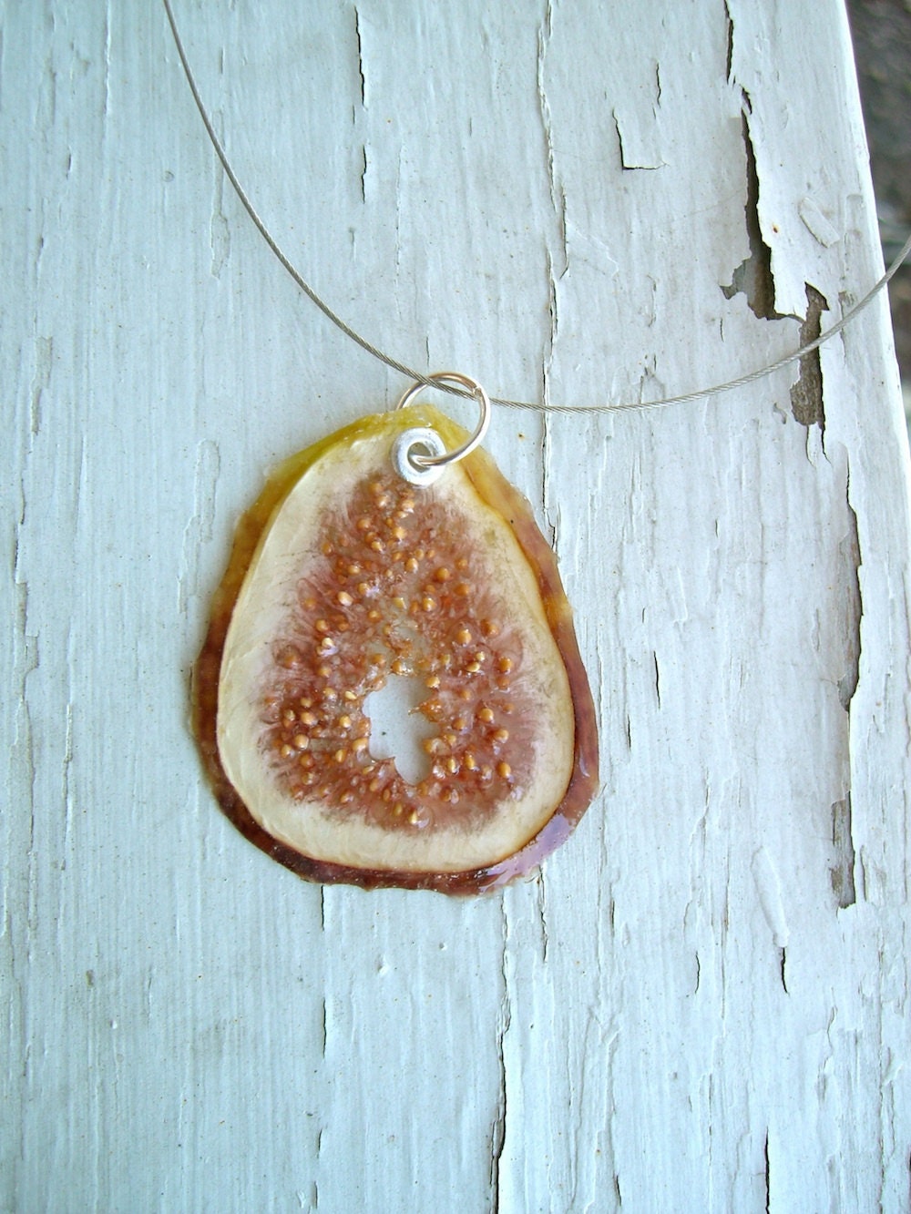 Fig Necklace Fruit Jewelry by RealFruitJewelry on Etsy