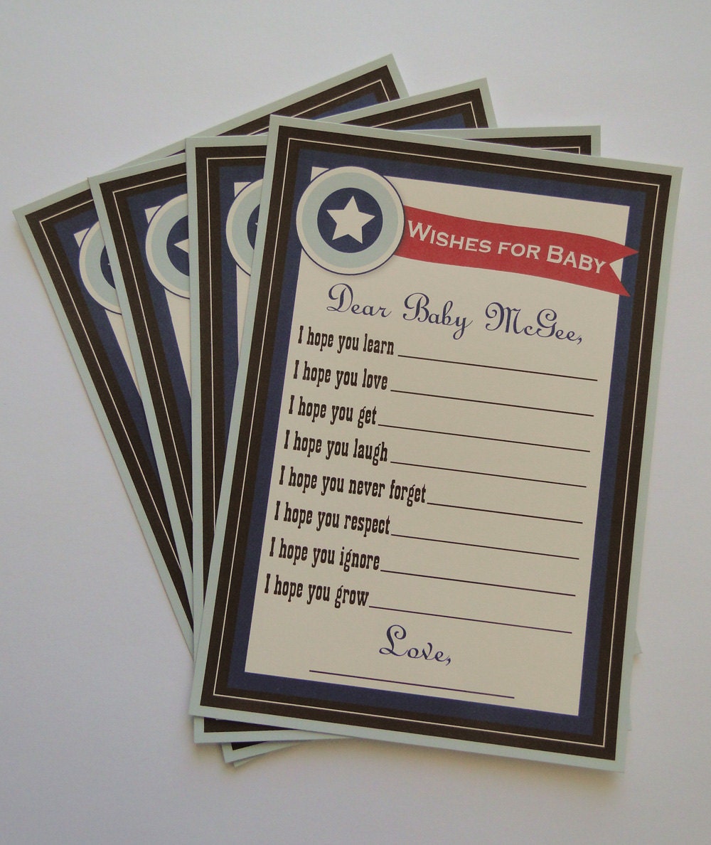 Custom Wedding or Baby Shower Advice Cards Backyard BBQ Theme