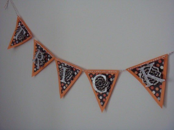 Trick or Treat Halloween Pennant Banner Garland Made to Order Il_570xn