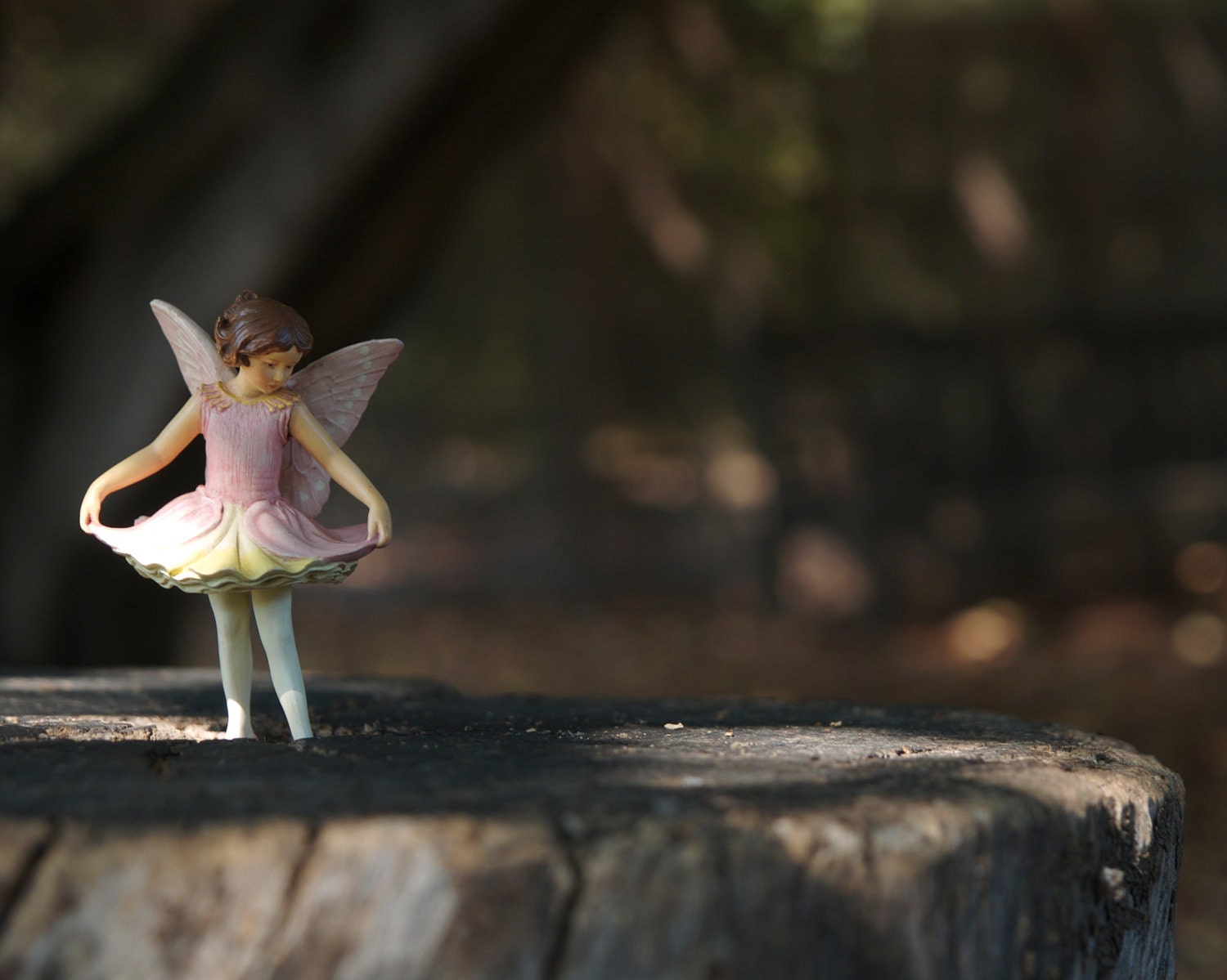 Nursery Art Print, Flower Fairy Photograph, Ballet Photography, Princess Nursery Theme, Pale Pastel Pink, Woodland Photo, Magical