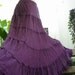 RESERVED for Sandy - ARIEL on Earth - Boho Gypsy Long Tiered Ruffle Cotton Skirt - Deep Purple