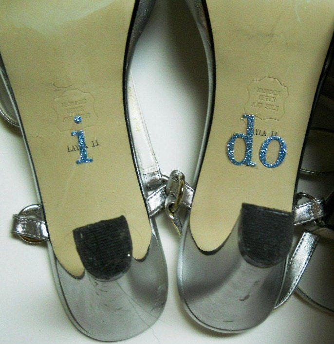 I DO Shoe Stickers in Blue Glitter  Something Blue for Your shoe