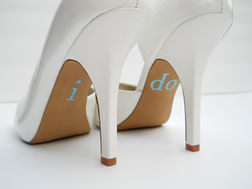 Blue I DO Shoe Stickers in Blue Glitter  Something Blue for Your shoe