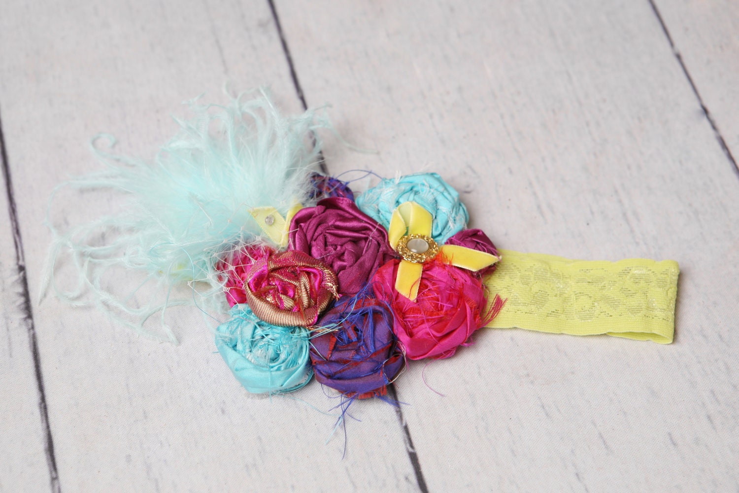 Springtime Carousel  victorian shabby chic rosette vintage headband