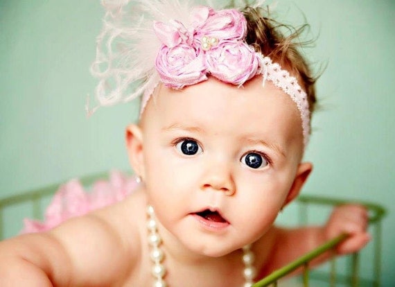 Pretty in pink rosette headband Summer Cozette Couture