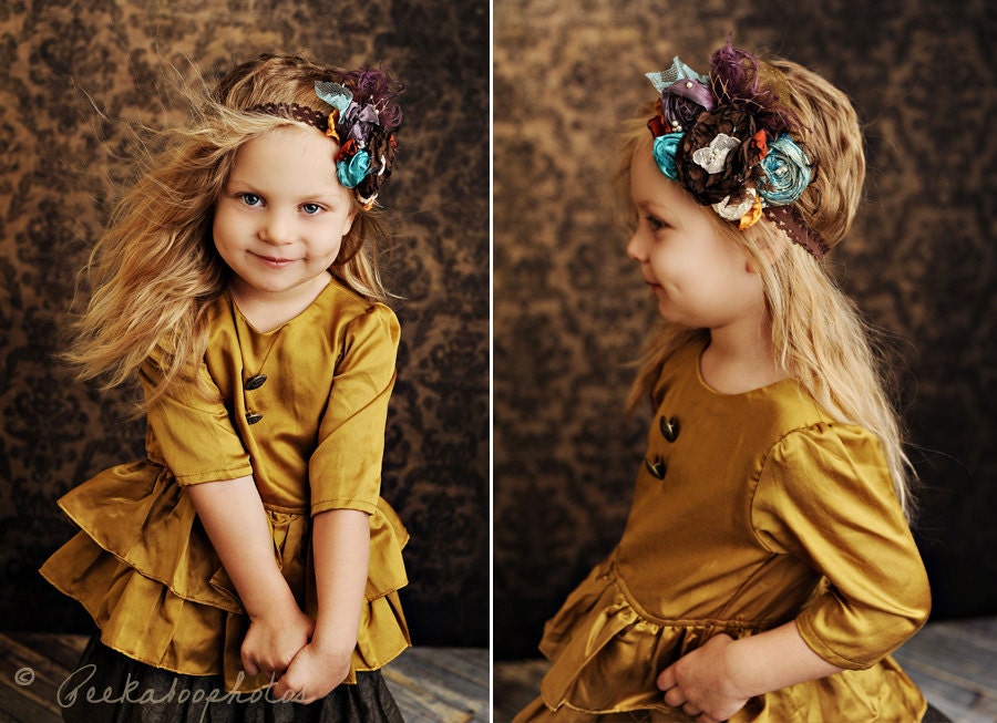 Autumn Dream extravaganza headband feather rosette cozette couture matilda jane persnickety you and me