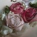 Vintage Cranberry Rosette newborn headband