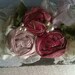 Vintage Cranberry Rosette newborn headband