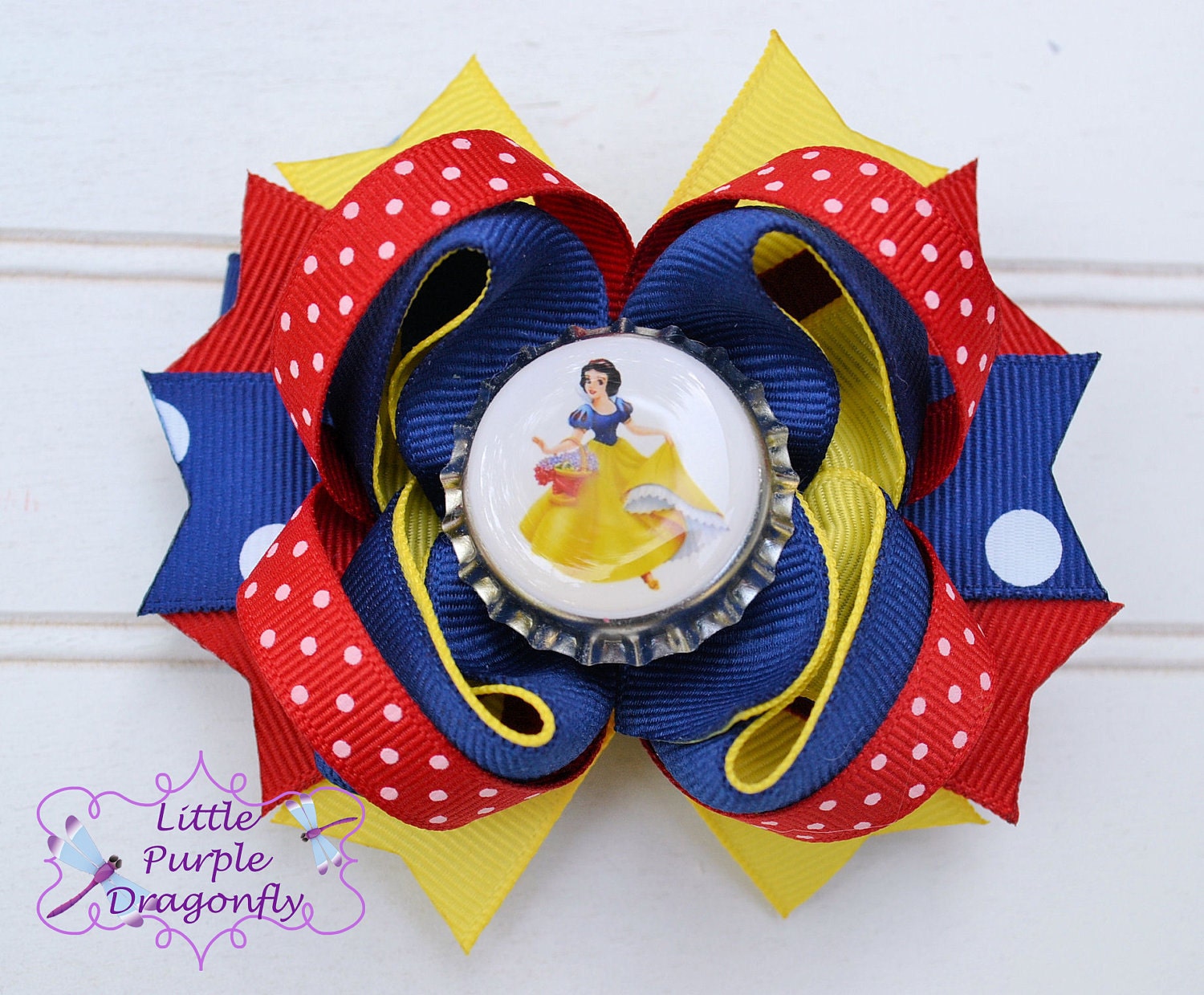 Pair (2) of Snow White Mini Boutique Hair Bow Princess