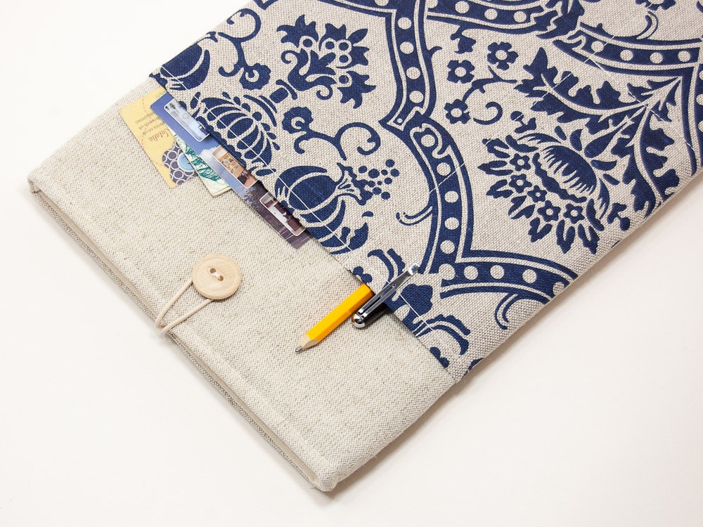 11 inch Macbook AIR case. Linen macbook case with poppy pocket and button closure. Custom bag, pouch and other cover orders available