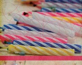 Candles - 5 X 7  Greeting Card - Happy Birthday Paper Goods - Blue Yellow White Pink - Celebration