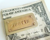 Fathers Day Bronze Personalized Riveted Money Clip Father's Day Birthday Men's Item