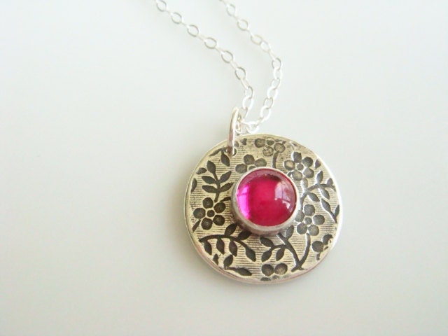 PMC Ruby Flower Necklace
