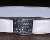 Leather Custom Tag Collar for Greyhounds - Pearl