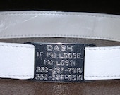 Leather Custom Tag Collar for Greyhounds - Bright White