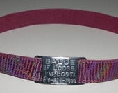Leather Custom Tag Collar for Greyhounds - Plum Iridescent Lizard