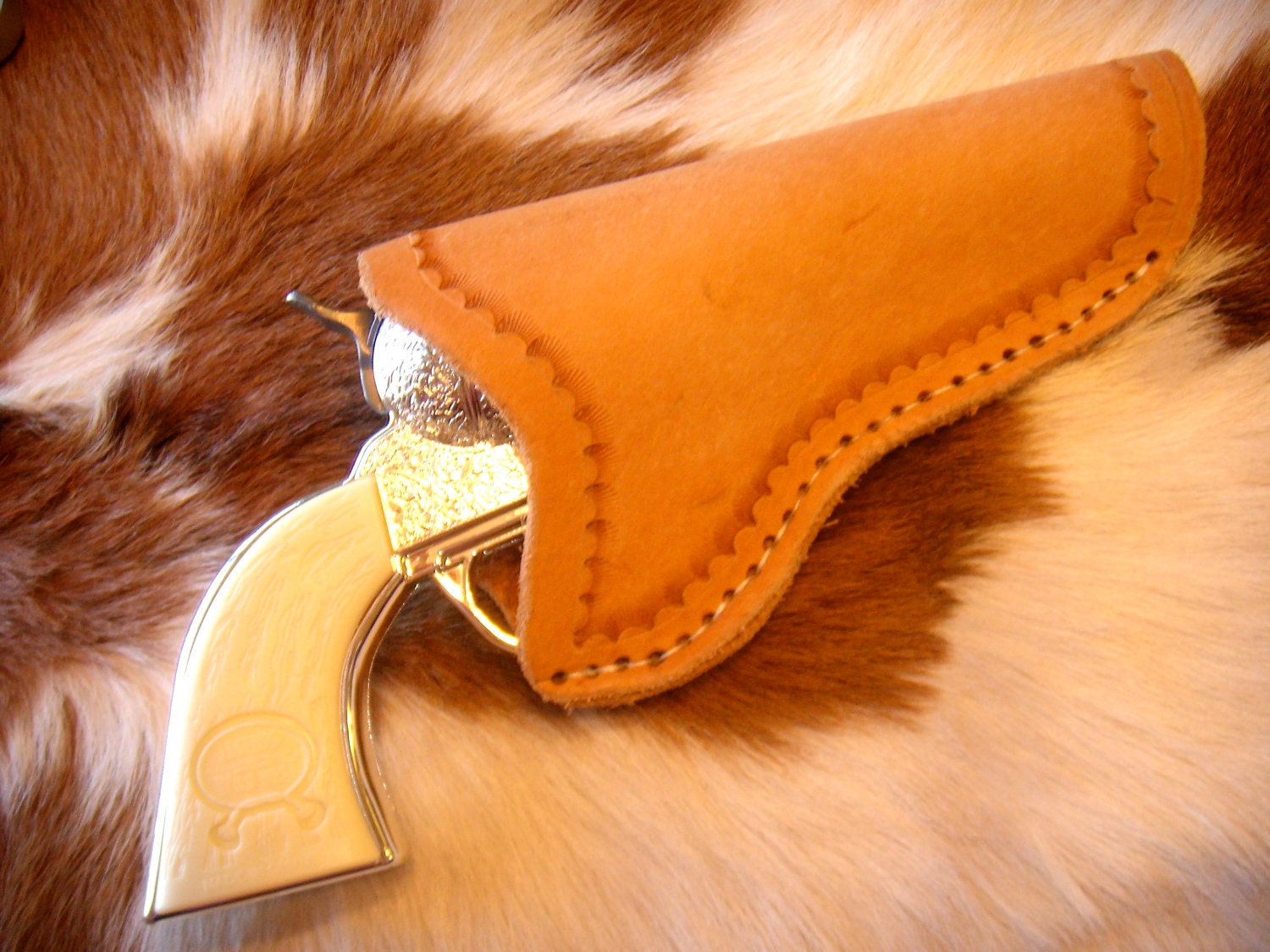 Kids Leather Holster with Toy Gun