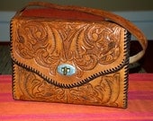 Vintage 50s Tooled Western Handbag
