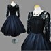Vintage 50s Maxwell Shieff LACE illusion Full Skirt Cocktail Party Evening Dress - Small