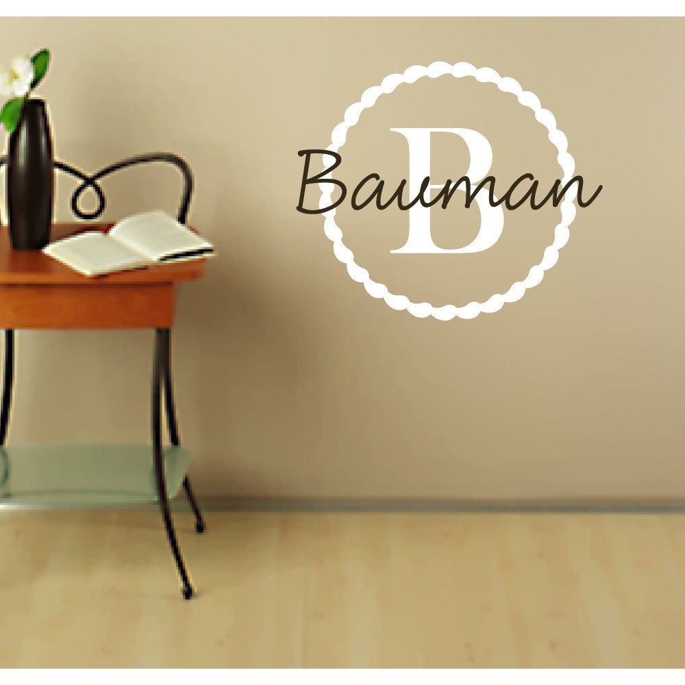 Personalized Wall Decal Custom Family Monogram