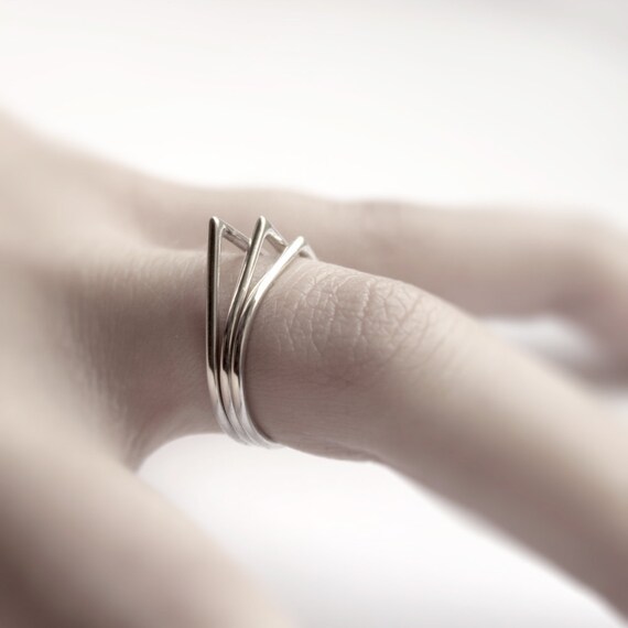 Thorns . three sterling silver stacking rings