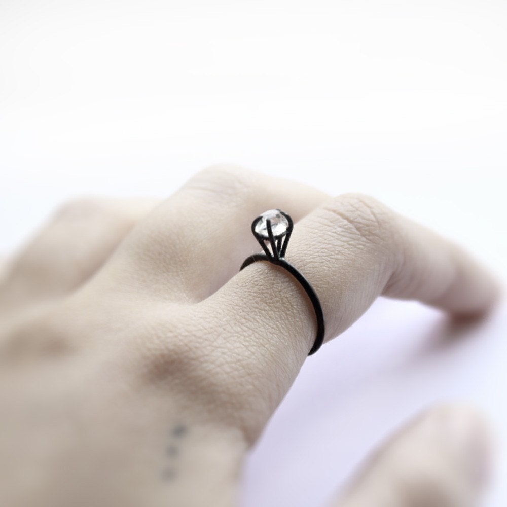 RESERVED Eye . herkimer diamond oxidized sterling silver ring