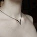 V . oxidized sterling silver necklace with oxidized pendant